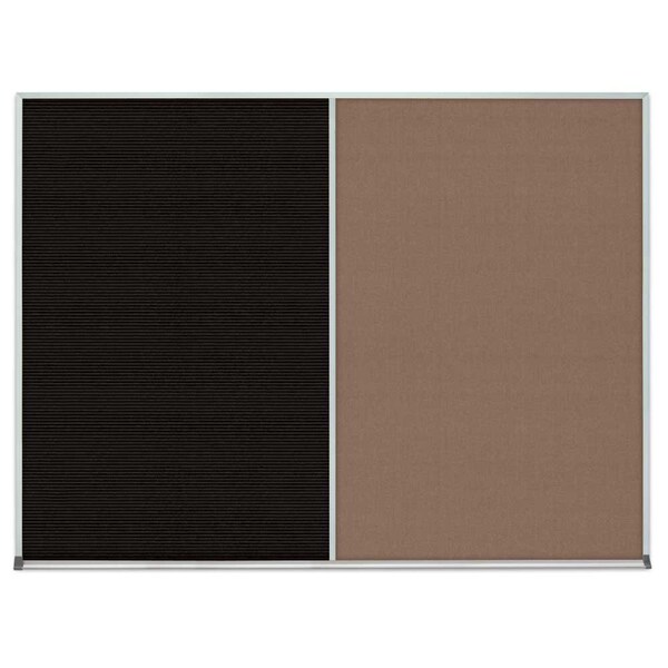 Single Door Radius Corkboard, 24"x36", Sat, UV7001RC-SATIN-CORK
